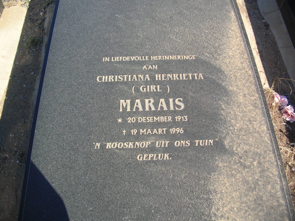 MARAIS Chritiana Henrietta 1913-1996
