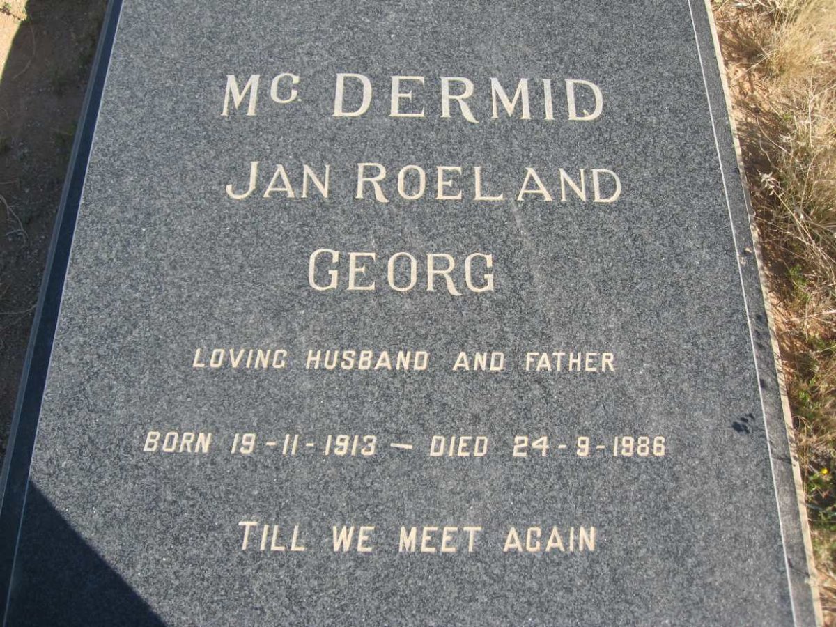 Mc DERMID Jan Roeland Georg 1913-1986 