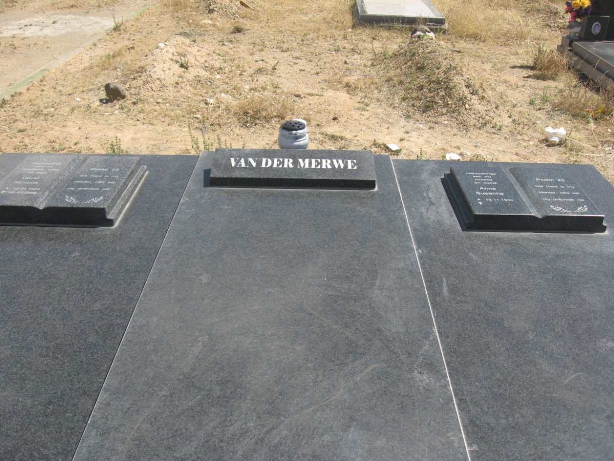 MERWE David Jacobus, van der 1924-2009 &amp; Anna Susanna 1933-