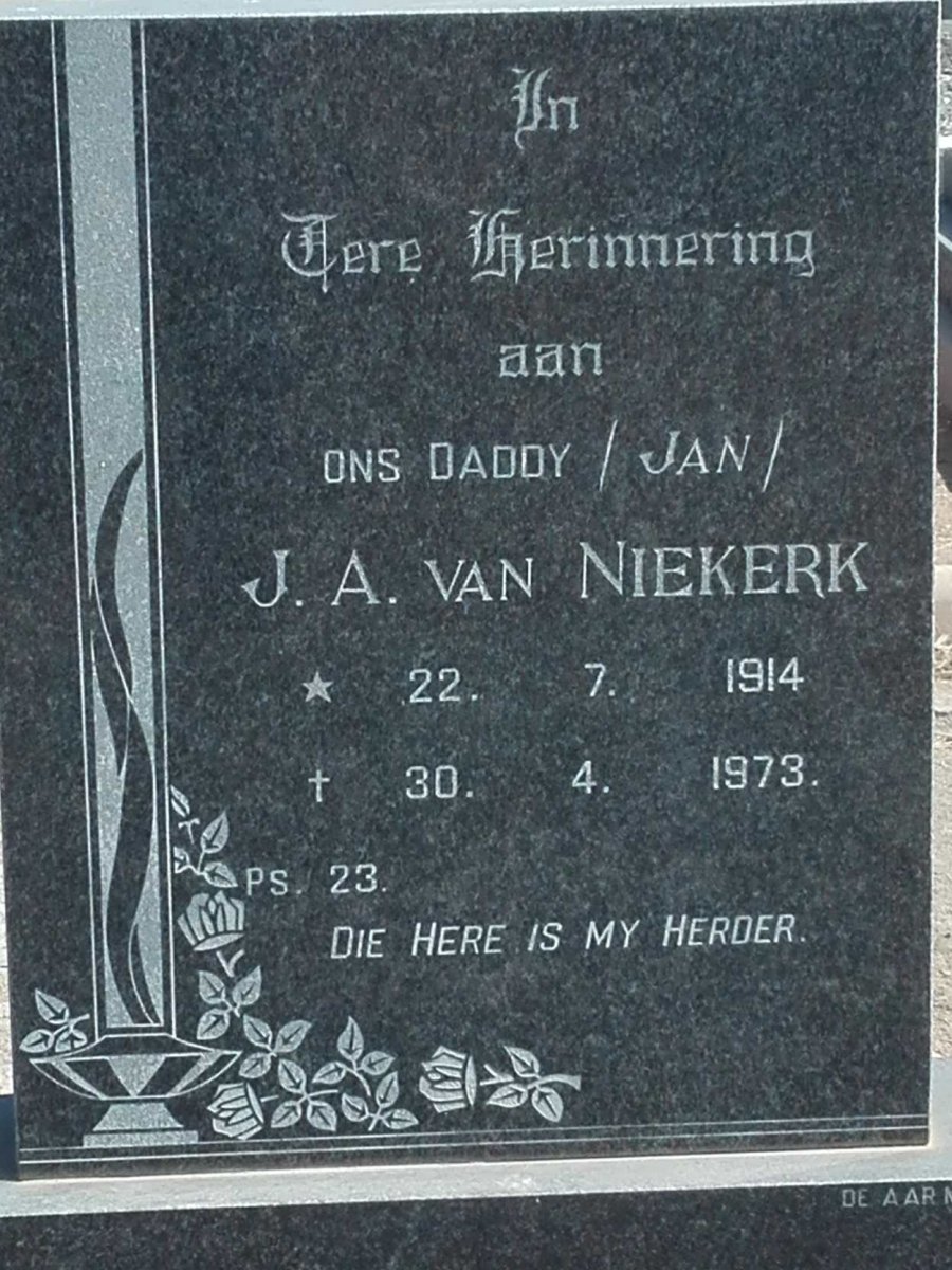 NIEKERK J.A., van 1914-1973
