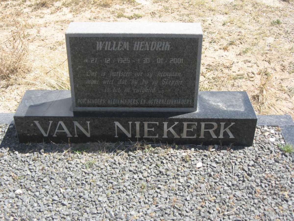 NIEKERK Willem Hendrik, van 1925-2001