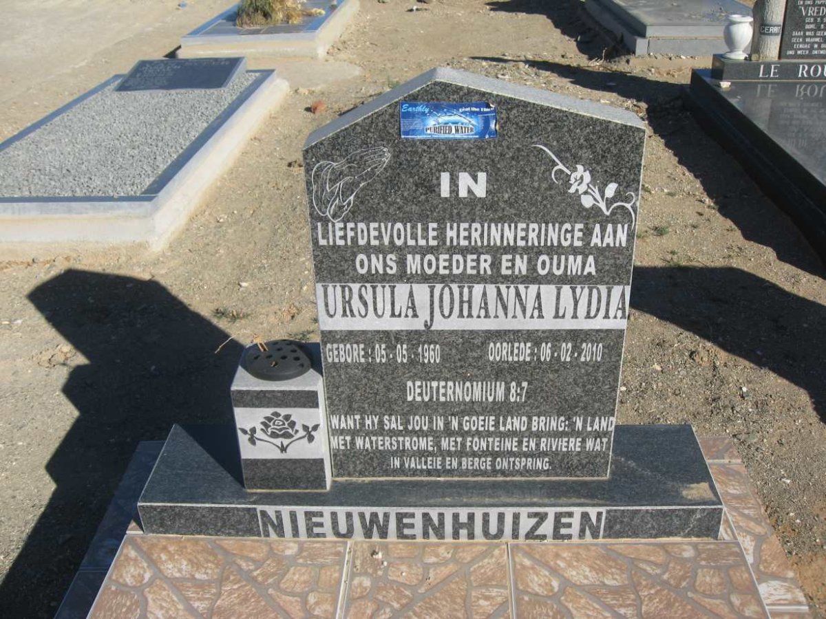 NIEUWENHUIZEN Ursula Johanna Lydia 1960-2010