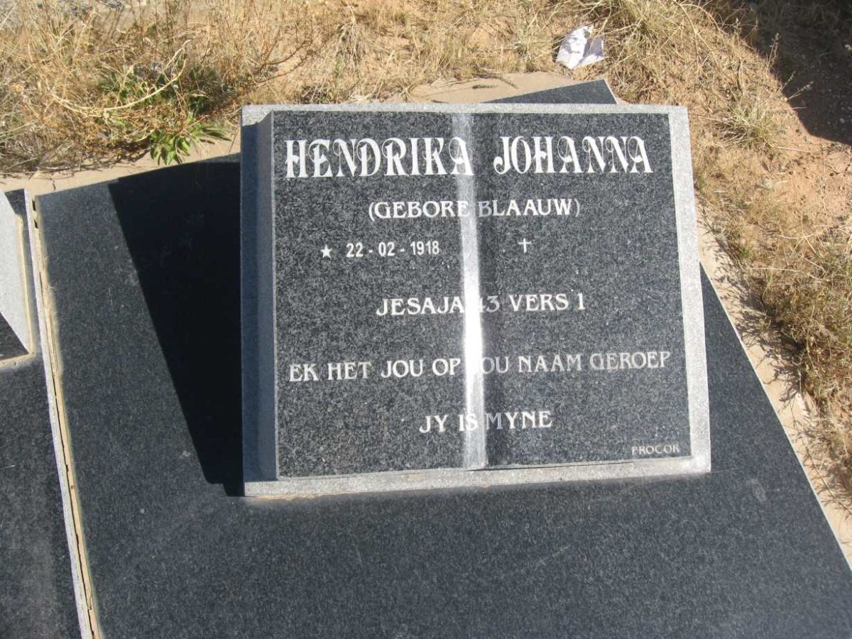 NEL Hendrika Johanna nee BLAAUW 1918-