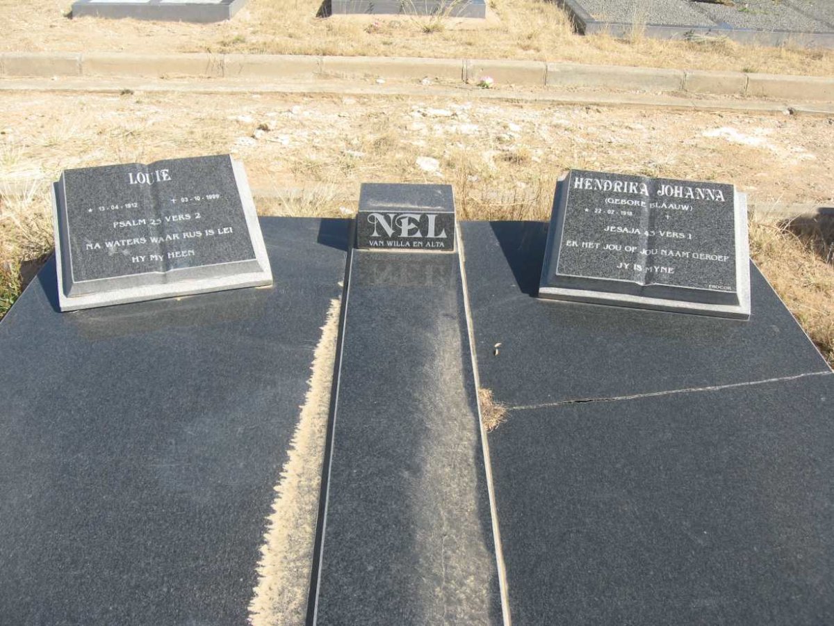 NEL Louie 1912-1999 &amp; Hendrika Johanna BLAAUW 1918-