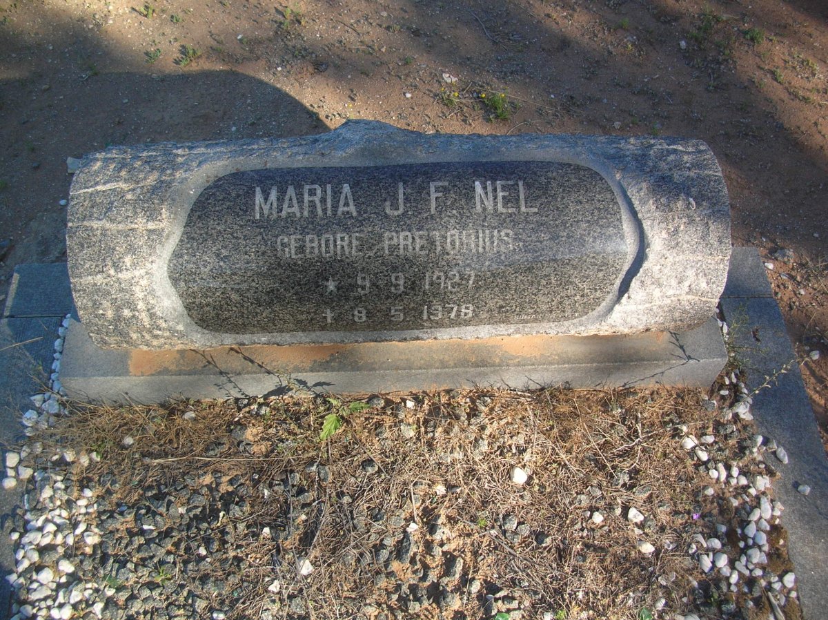 NEL Maria J.F. nee PRETORIUS 1927-1978