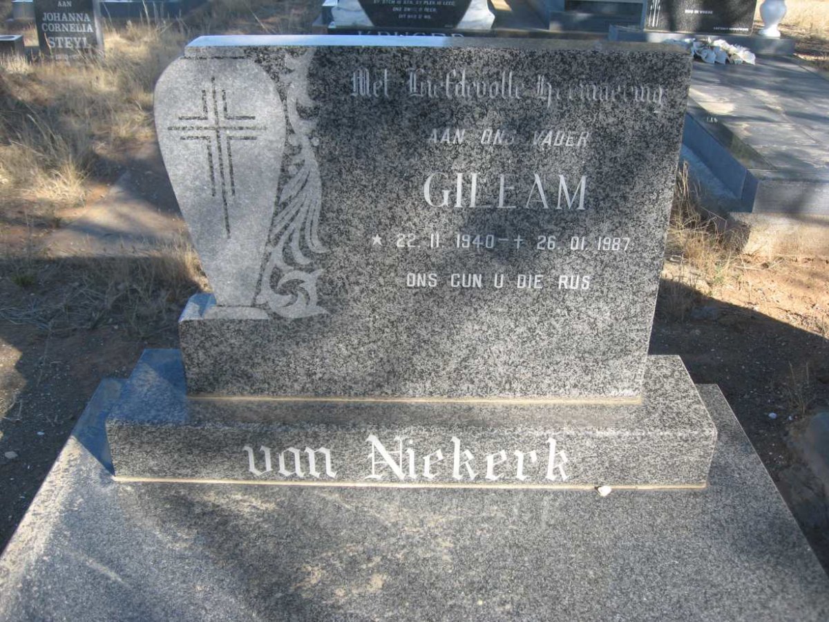 NIEKERK Gileam, van 1940-1987