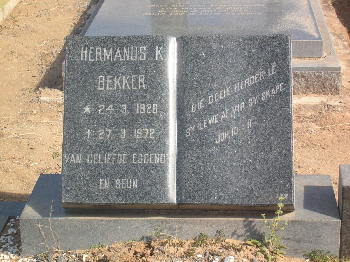 BEKKER Hermanus K. 1928-1972