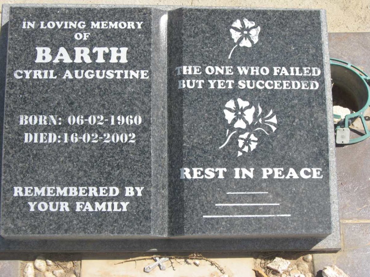 BARTH Cyril Augustine 1960-2002