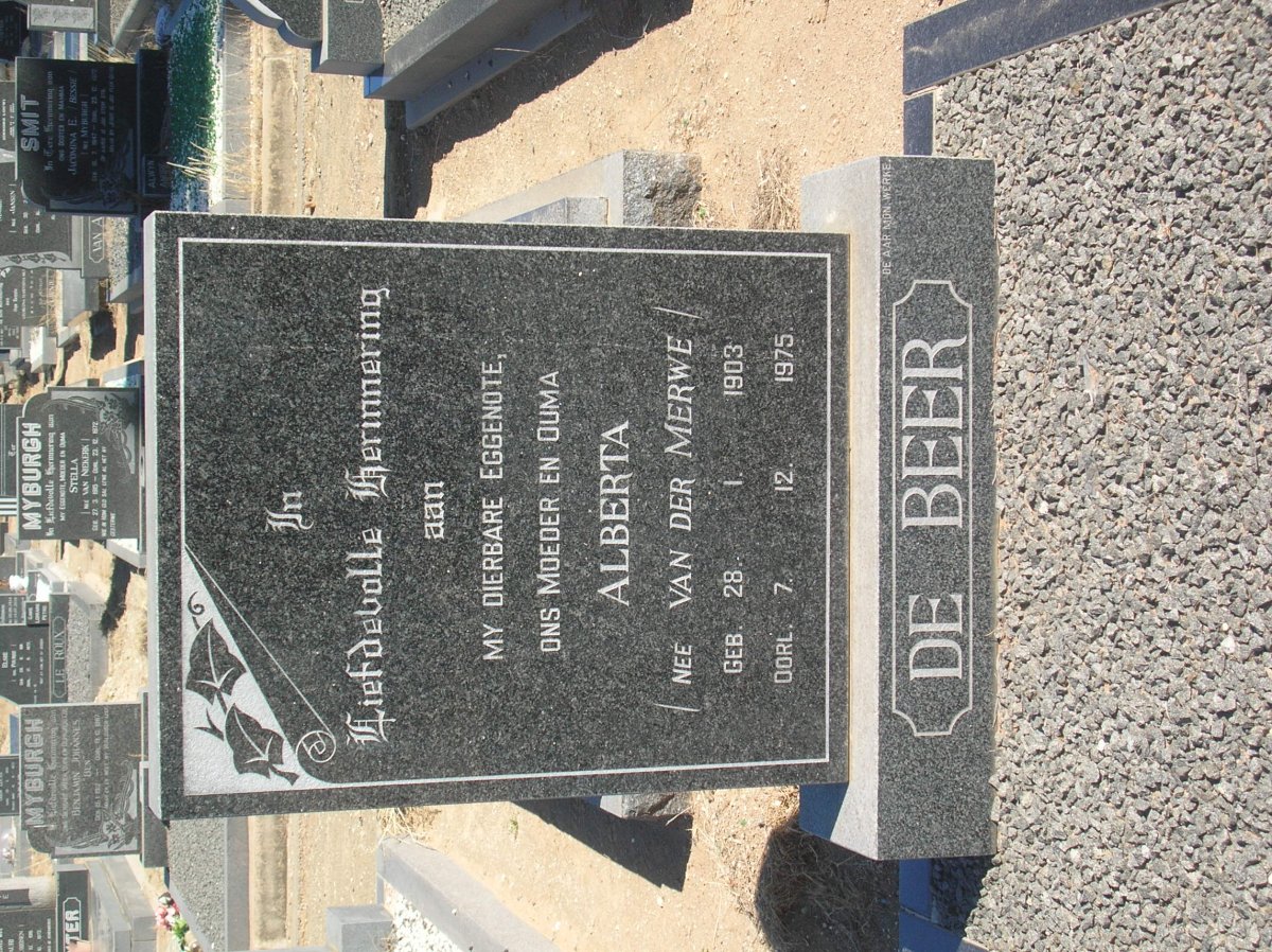 BEER Alberta, de nee VAN DER MERWE 1903-1975