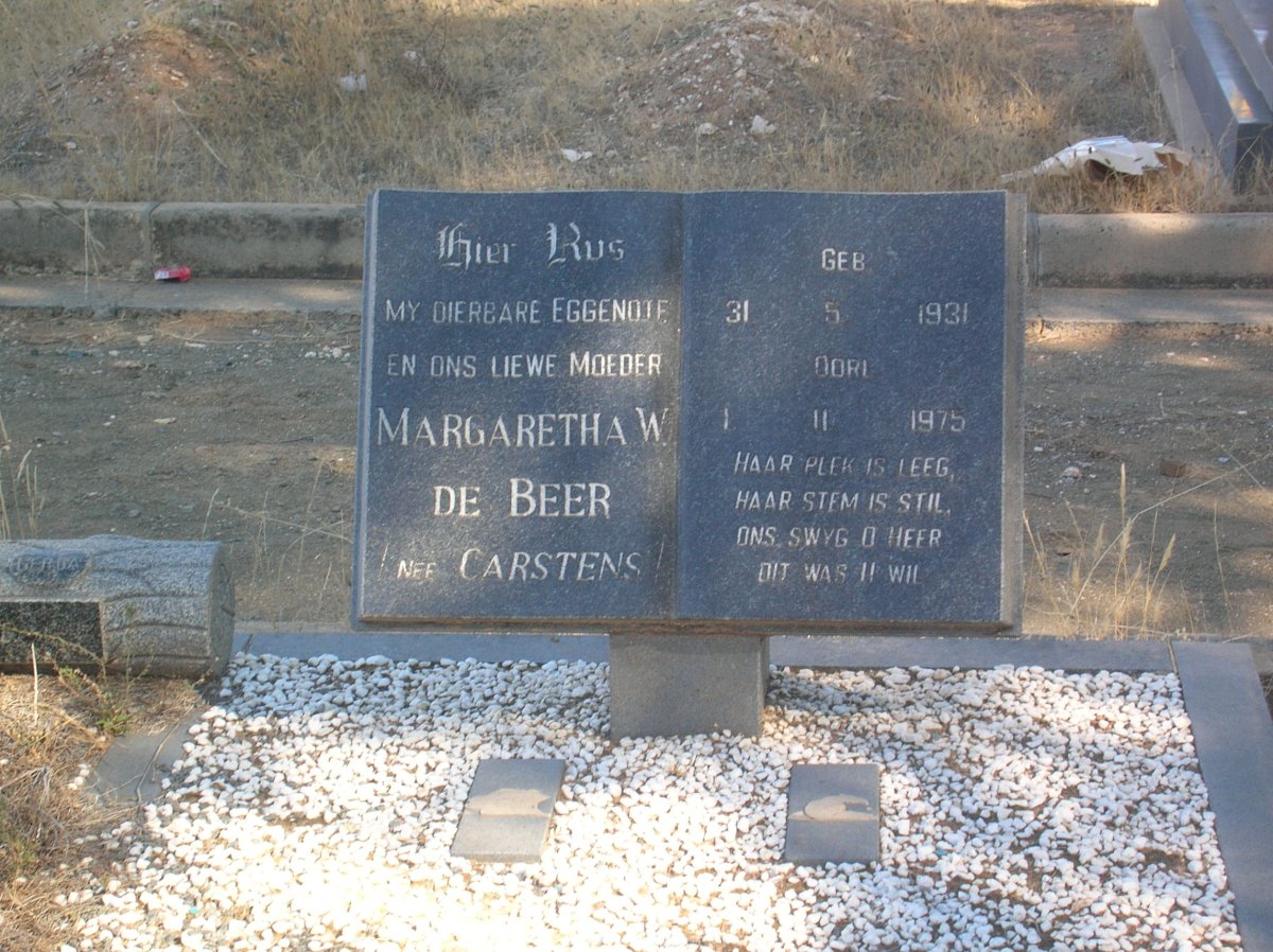 BEER Margaretha W., de nee CARSTENS 1931-1975