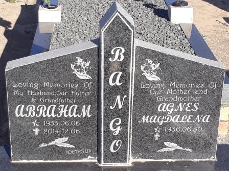 BANGO Abraham 1933-2014 &amp; Agnes Magdalena 1936-