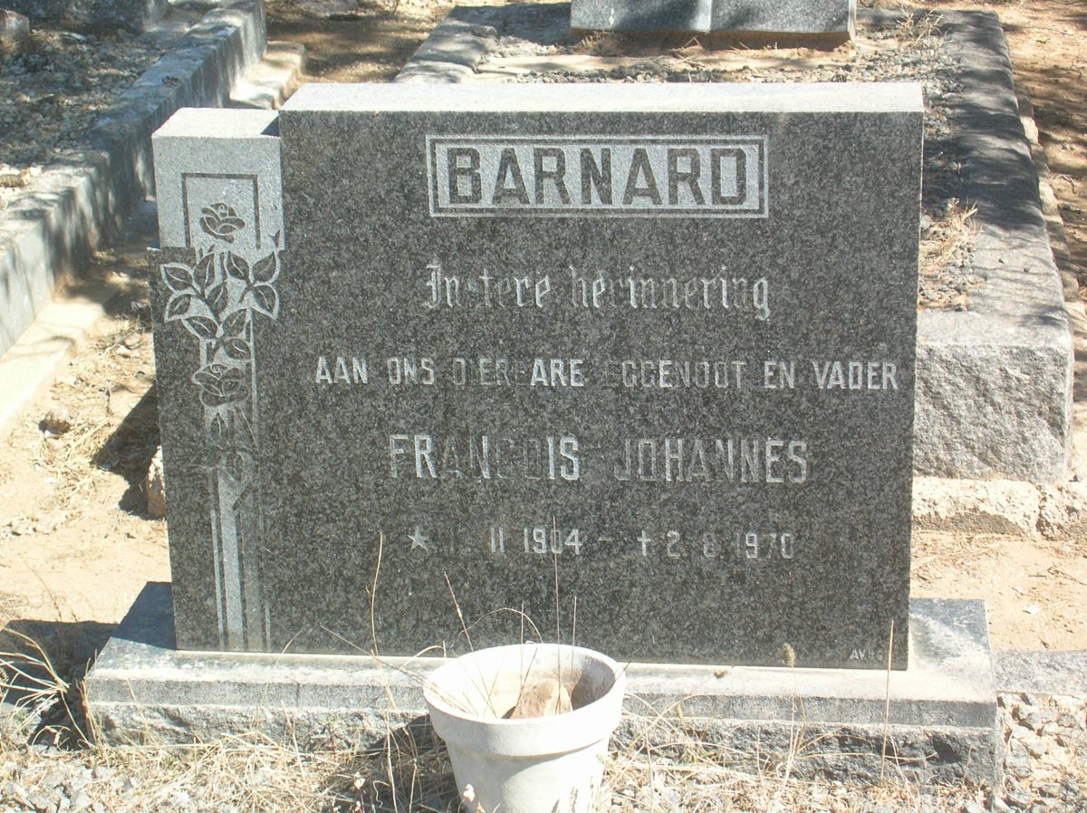 BARNARD Francois Johannes 1904-1970 