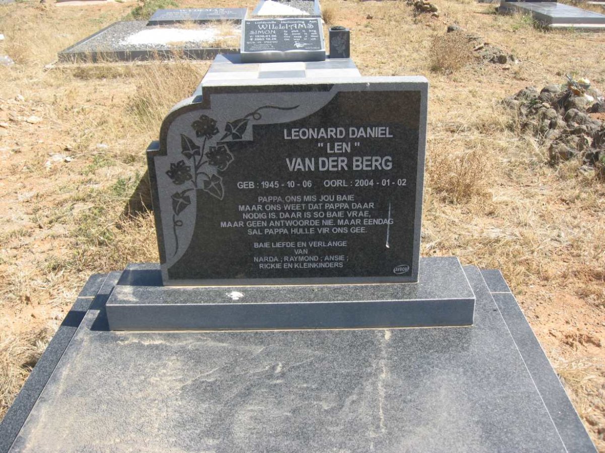 BERG Leonard Daniel, van der 1945-2004
