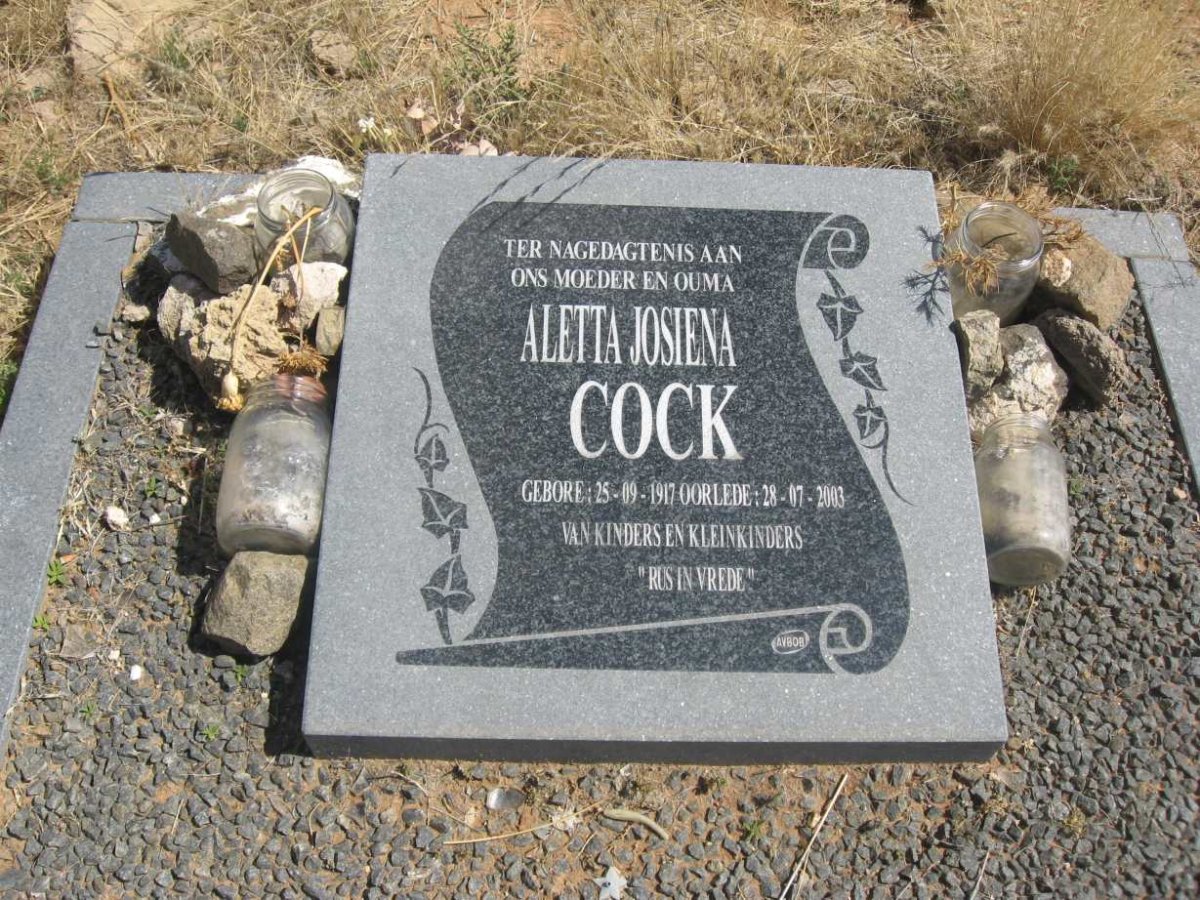 COCK Aletta Josiena 1917-2003