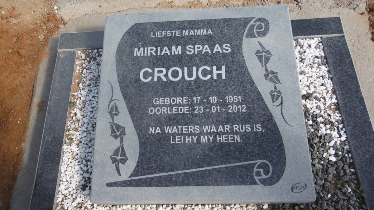 CROUCH Miriam Spaas 1951-2012