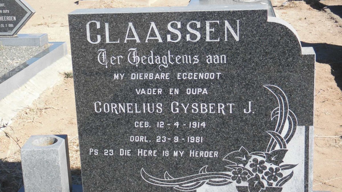CLAASSEN Cornelius Gysbert J. 1914-1981