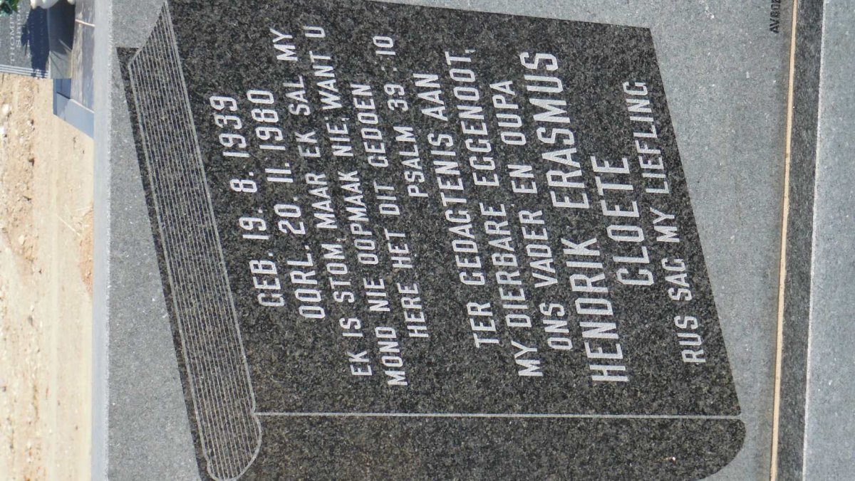 CLOETE Hendrik Erasmus 1939-1980