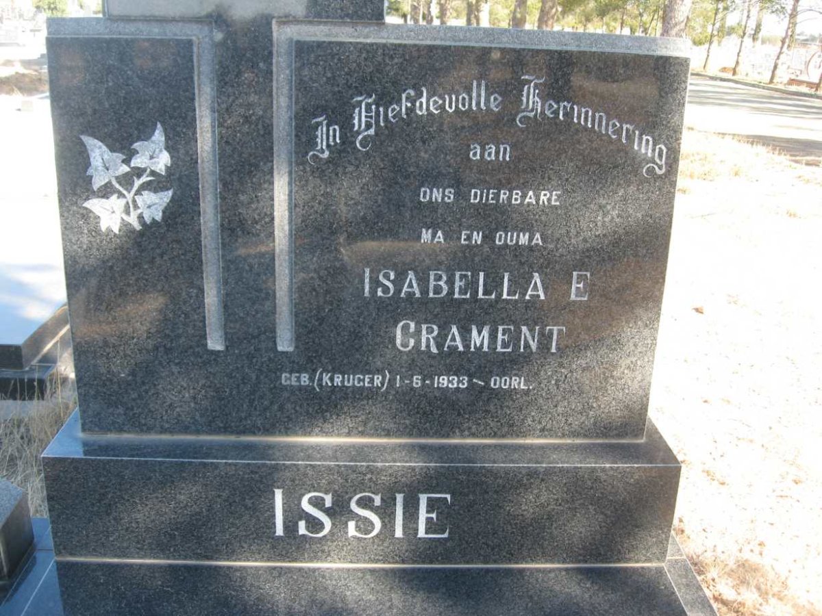 CRAMENT Isabella E. nee KRUGER 1933-
