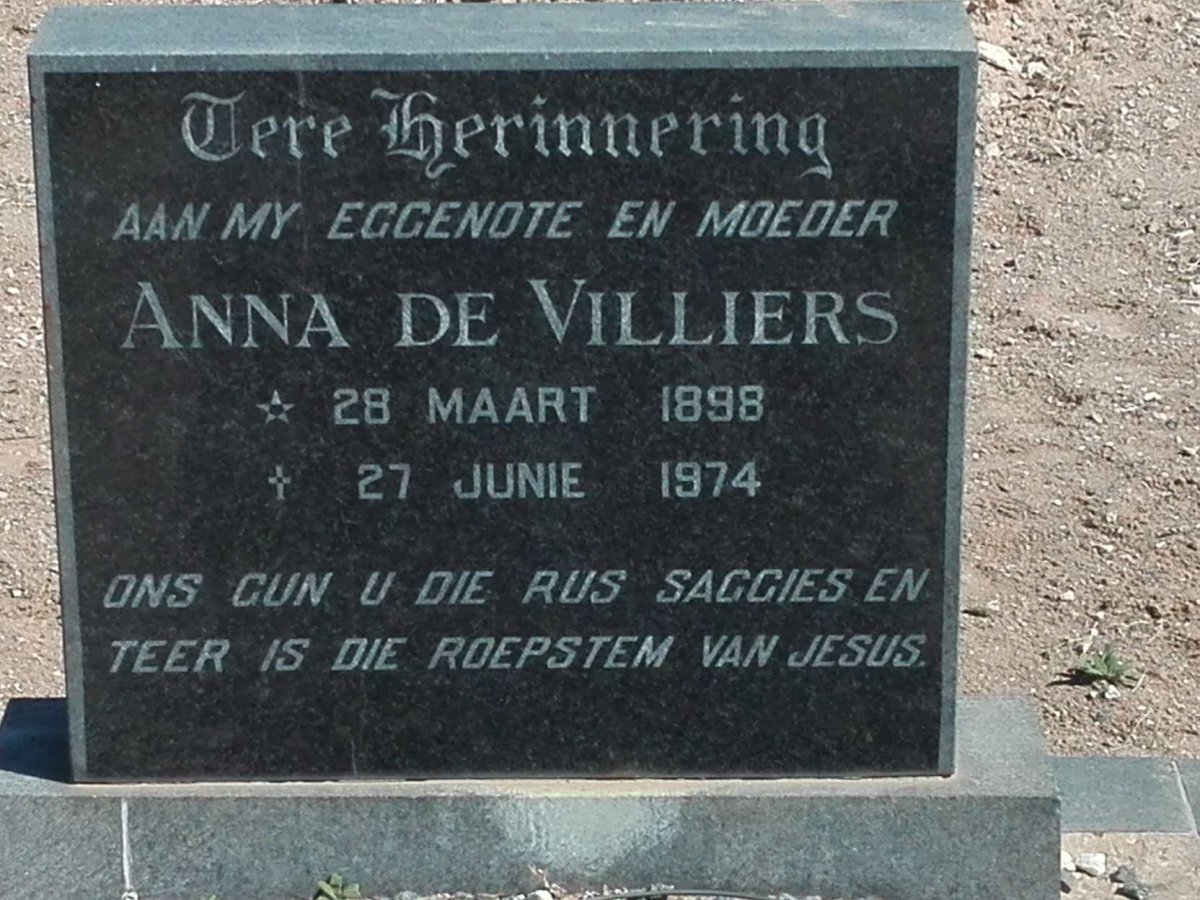 VILLIERS Anna, de 1898-1974