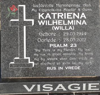 VISAGIE Katriena Wilhelmina 1944-2012
