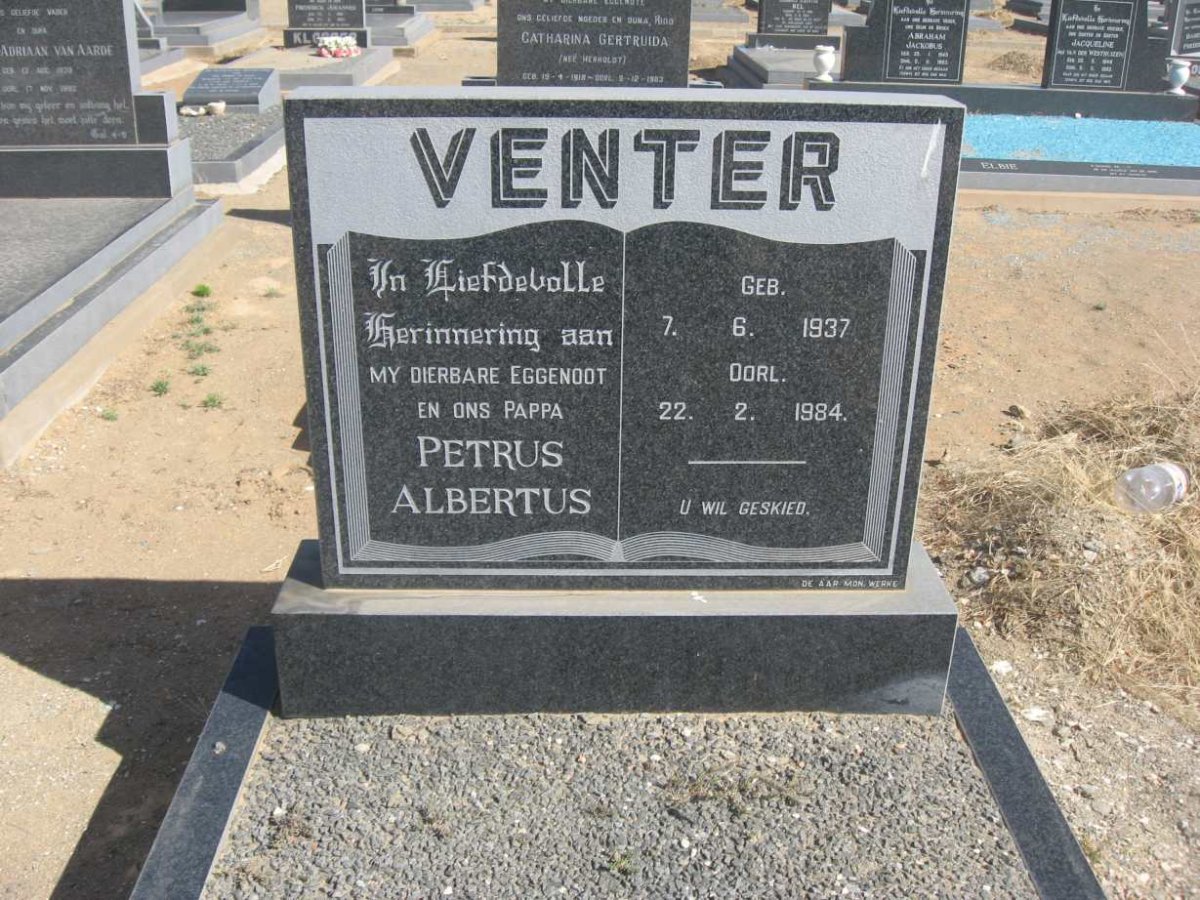 VENTER Petrus Albertus 1937-1984