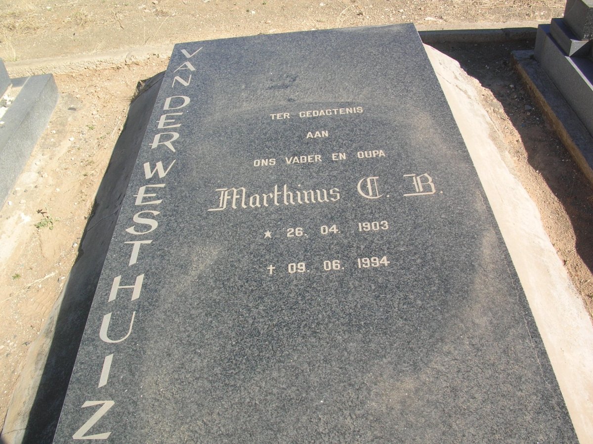 WESTHUIZEN Marthinus C.B., van der 1903-1994