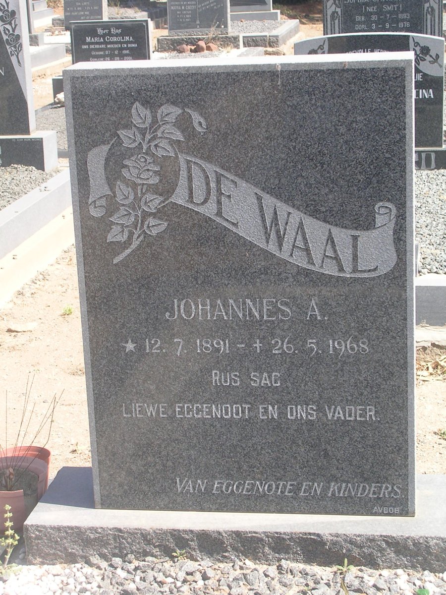 WAAL Johannes A., de 1891-1968