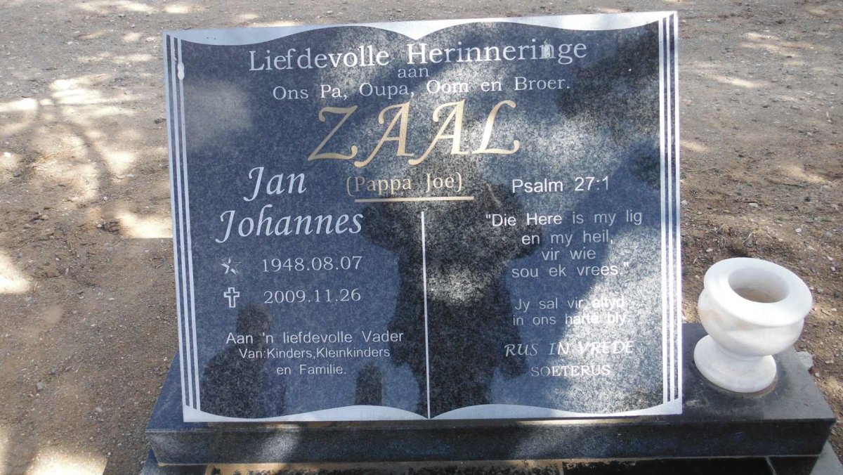 ZAAL Jan Johannes 1948-2009