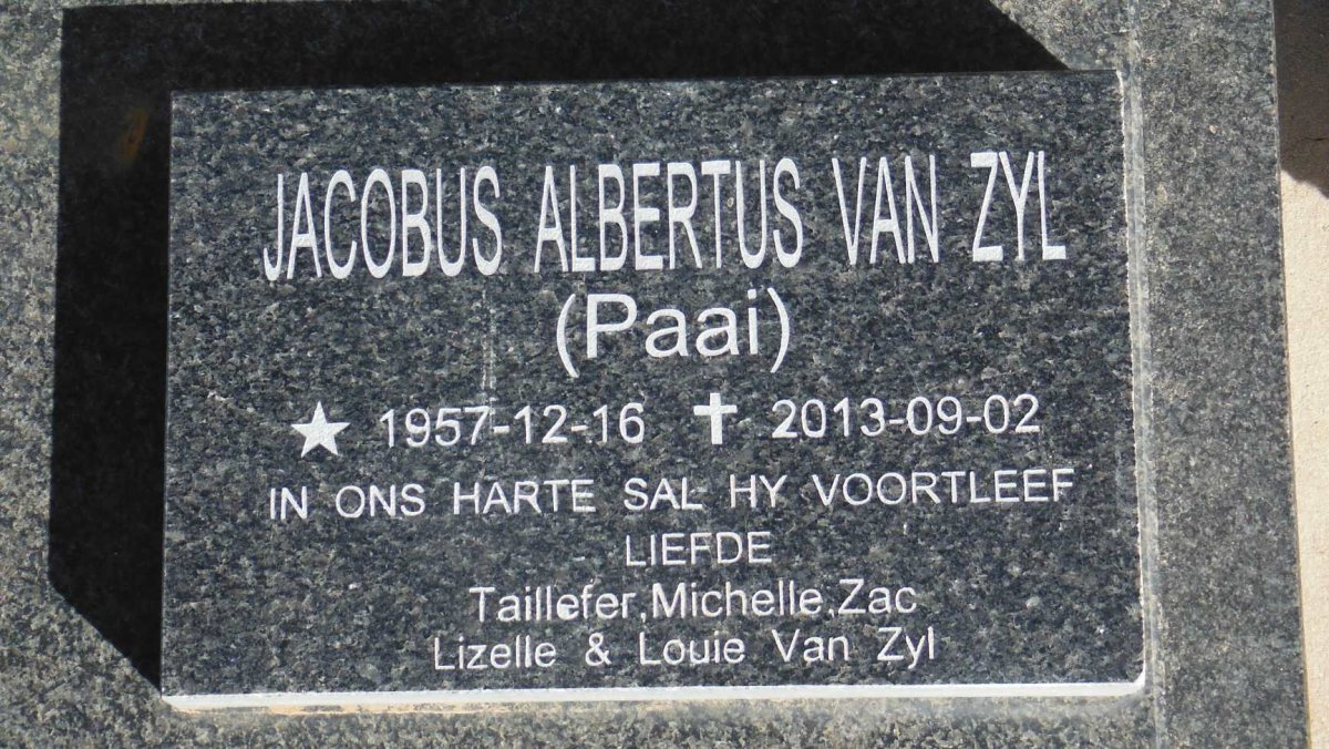 ZYL Jacobus Albertus, van 1957-2013