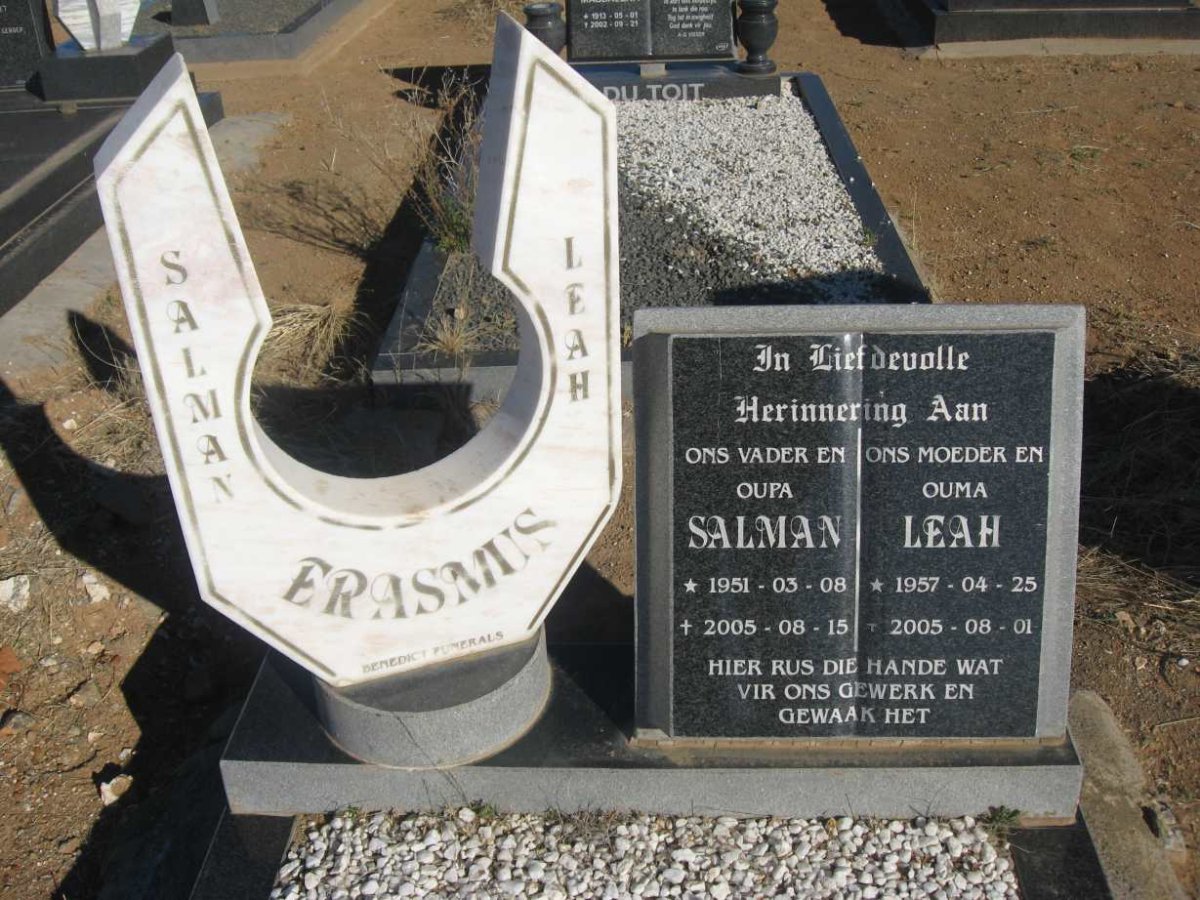 ERASMUS Salman 1951-2005 &amp; Leah 1957-2005