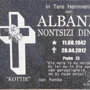 ALBANIE Nontsizi Dinah 1942-2012