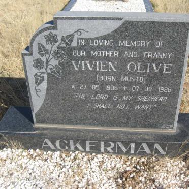 ACKERMAN Vivien Olive nee MUSTO 1906-1986