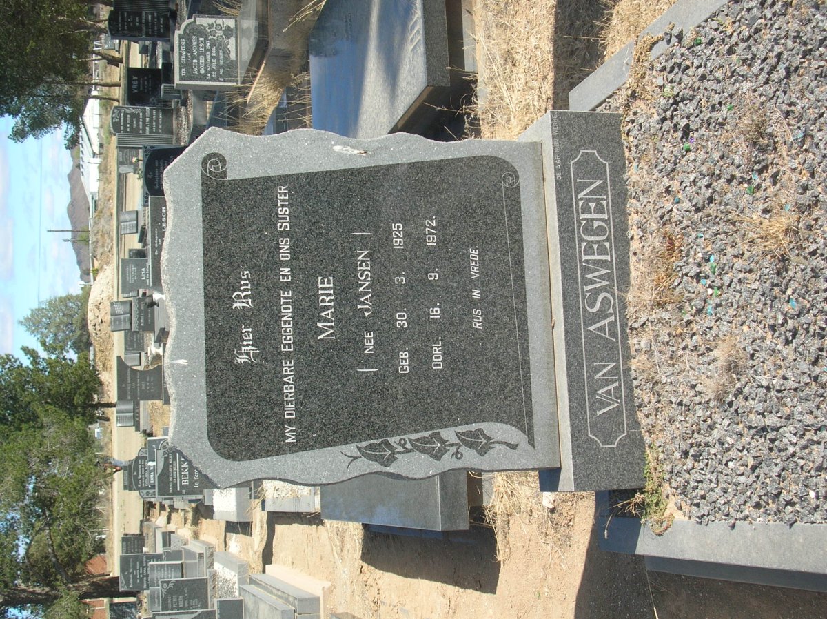 ASWEGEN Marie, van nee JANSEN 1925-1972