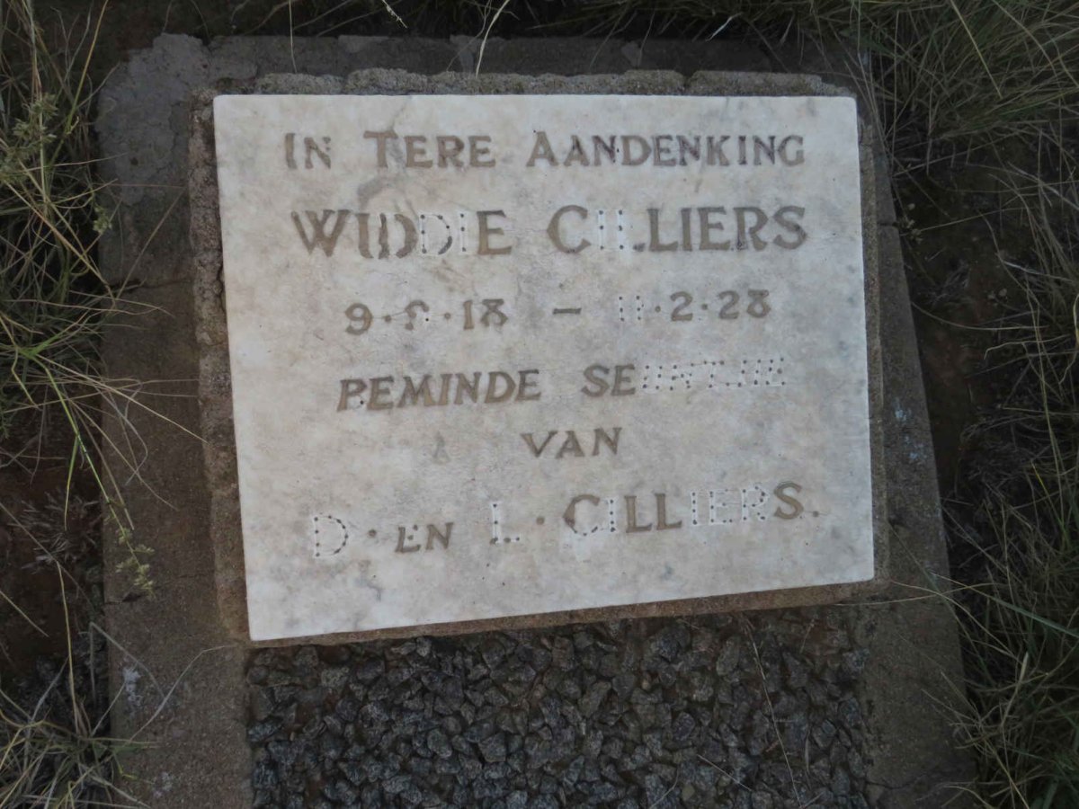 CILLIERS Widdie 1918-1928