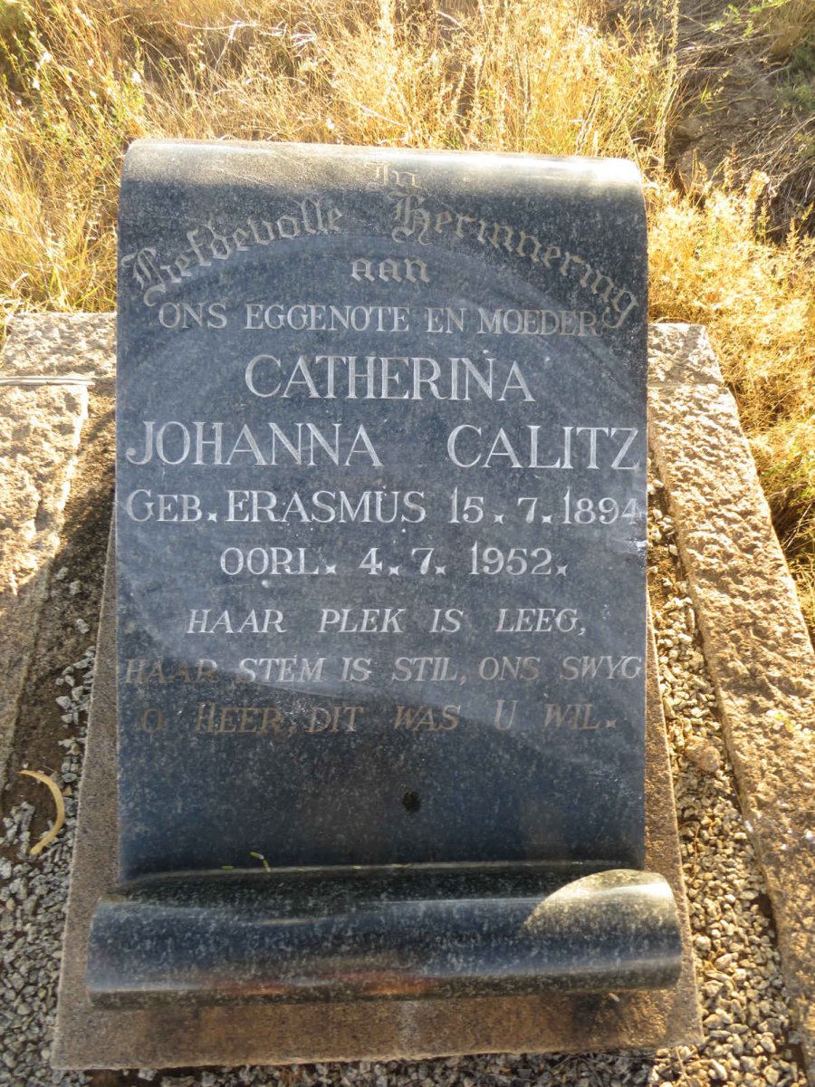 CALITZ Catherina Johanna nee ERASMUS 1894-1952