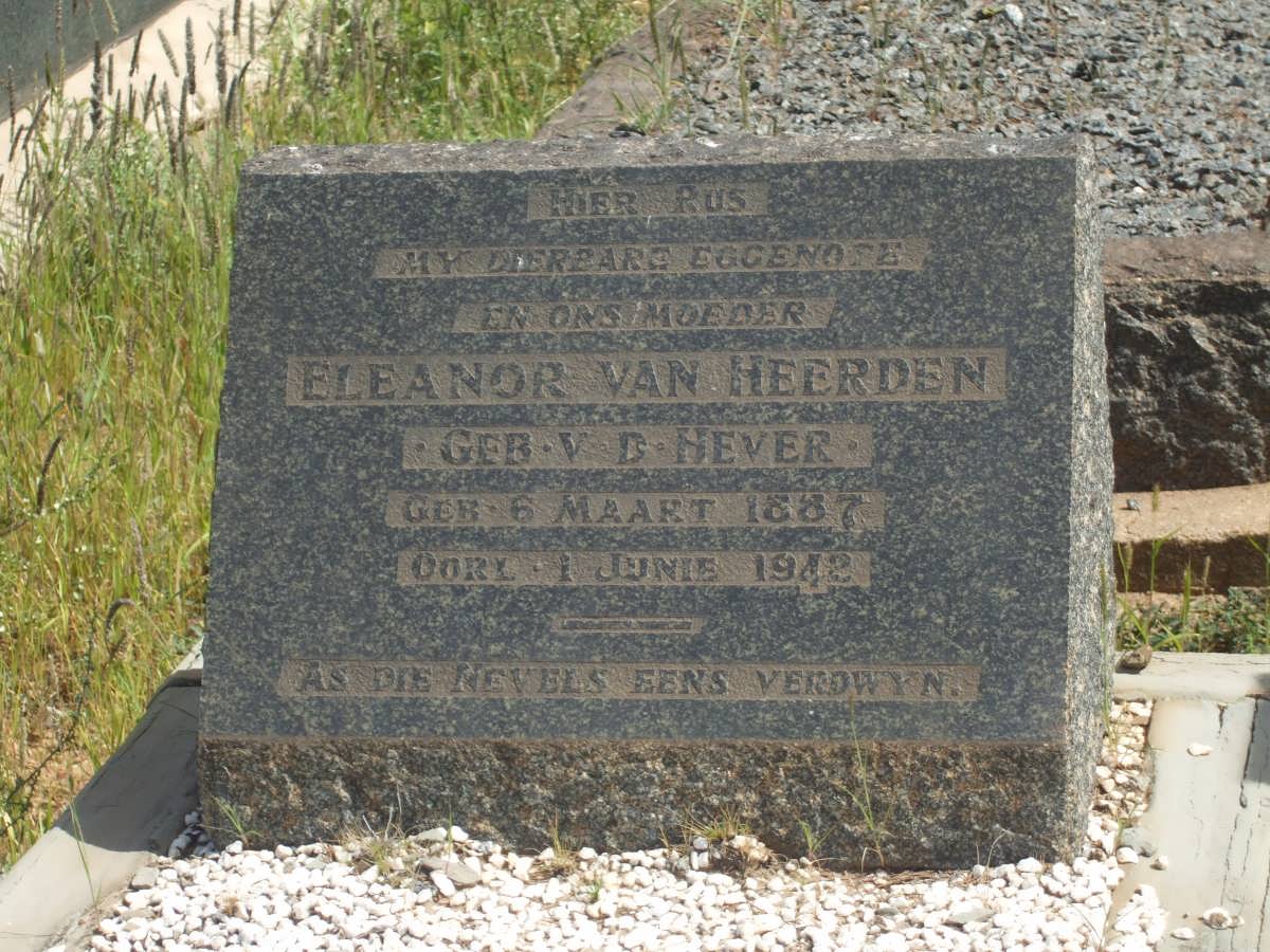 HEERDEN Eleanor, van nee V.D. HEVER 1887-1942