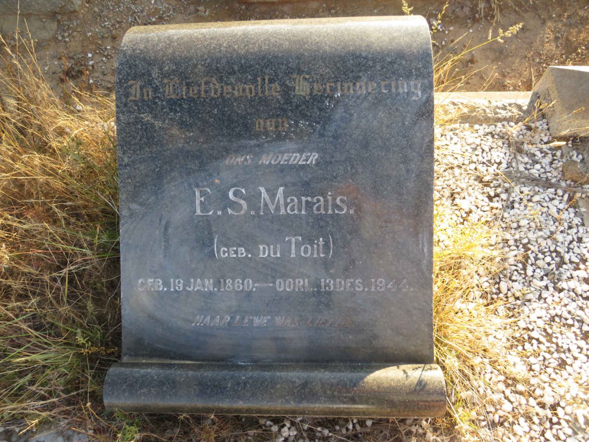 MARAIS E.S. nee DU TOIT 1860-1944