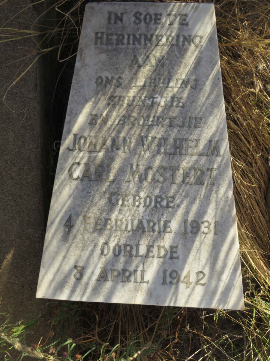 MOSTERT Johan Wilhelm Carl 1931-1942