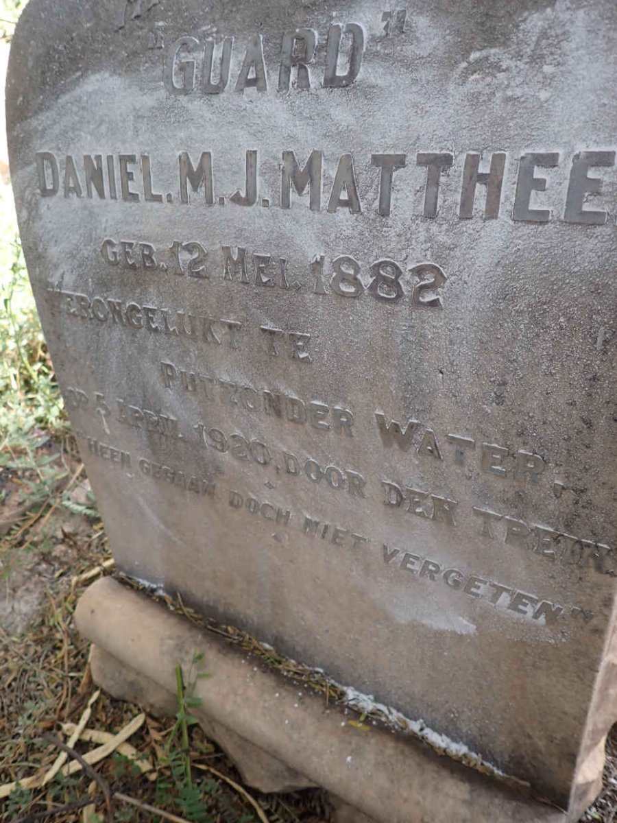 MATTHEE Daniel M.J. 1882-1920