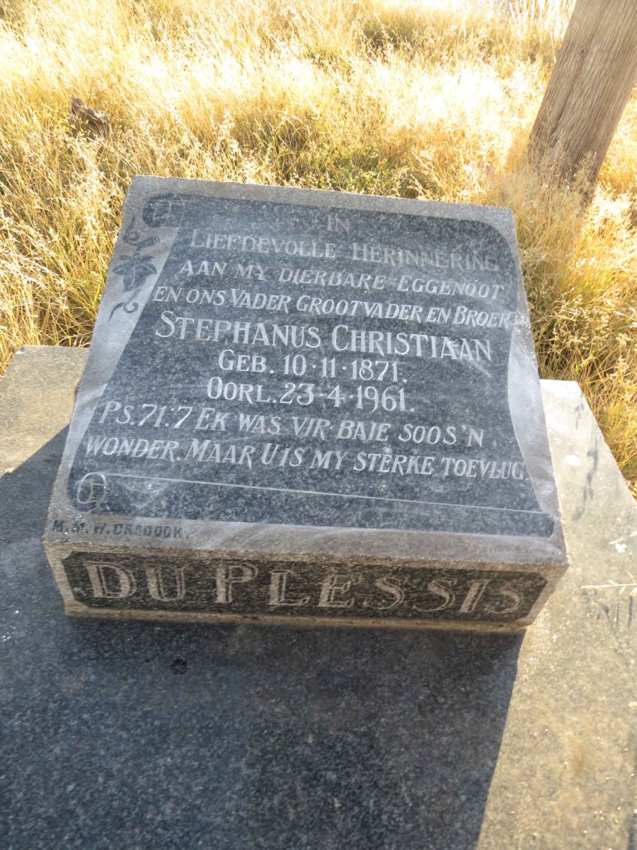 PLESSIS Stephanus Christiaan, du 1871-1961