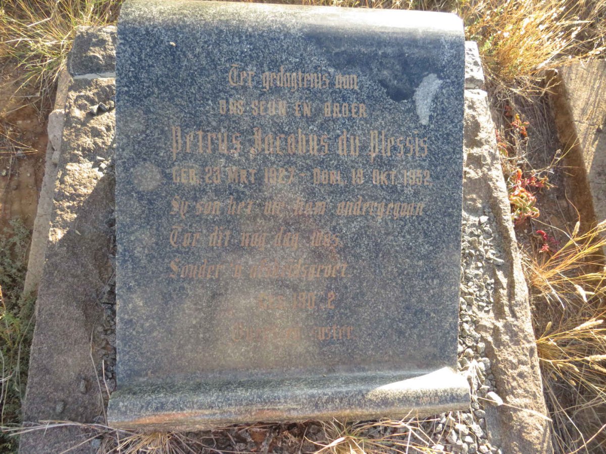 PLESSIS Petrus Jacobus, du 1927-1952