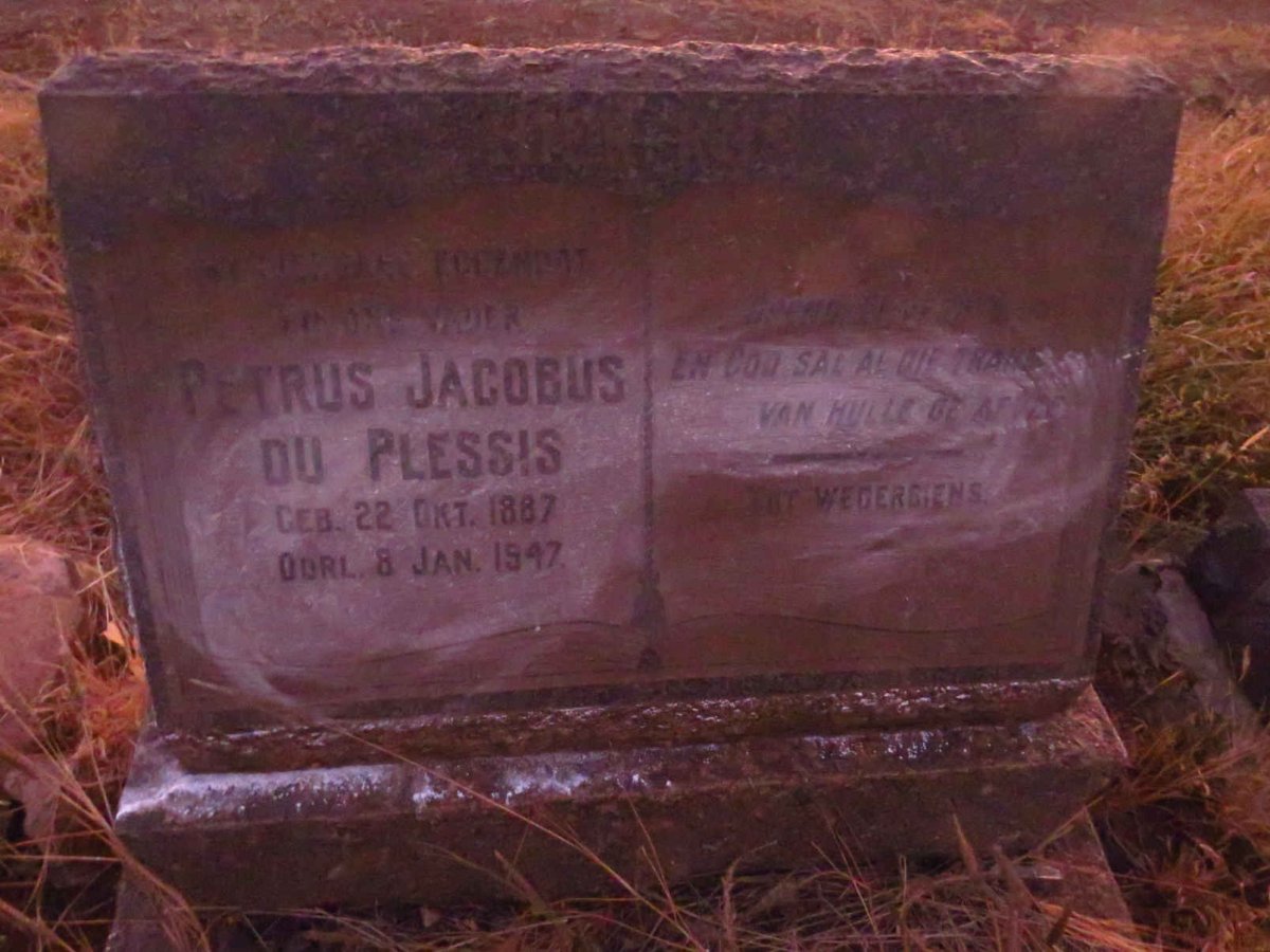 PLESSIS Petrus Jacobus, du 1887-1947