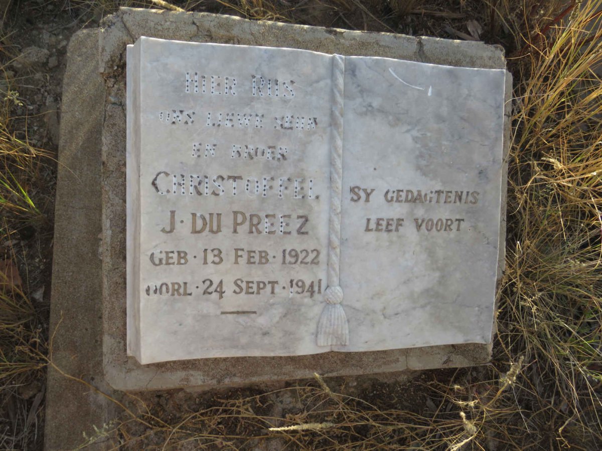 PREEZ Christoffel J., du 1922-1941