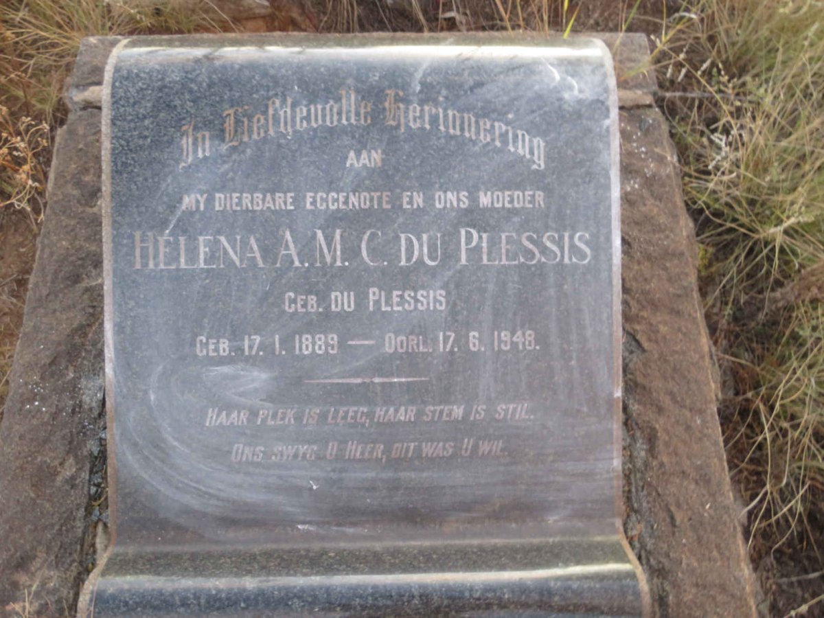 PLESSIS Helena A.M.C., du  nee DU PLESSIS 1889-1948
