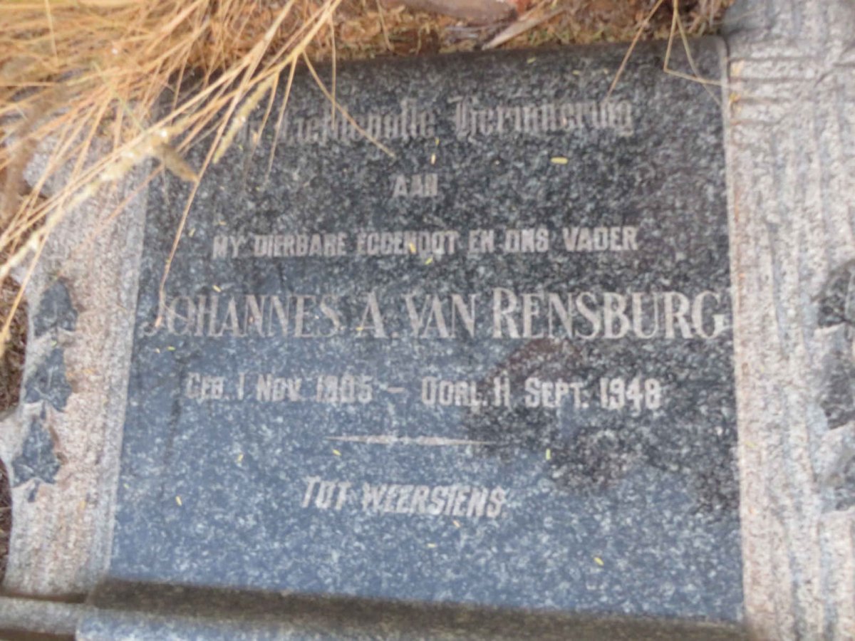 RENSBURG Johannes A., van 1905-1948