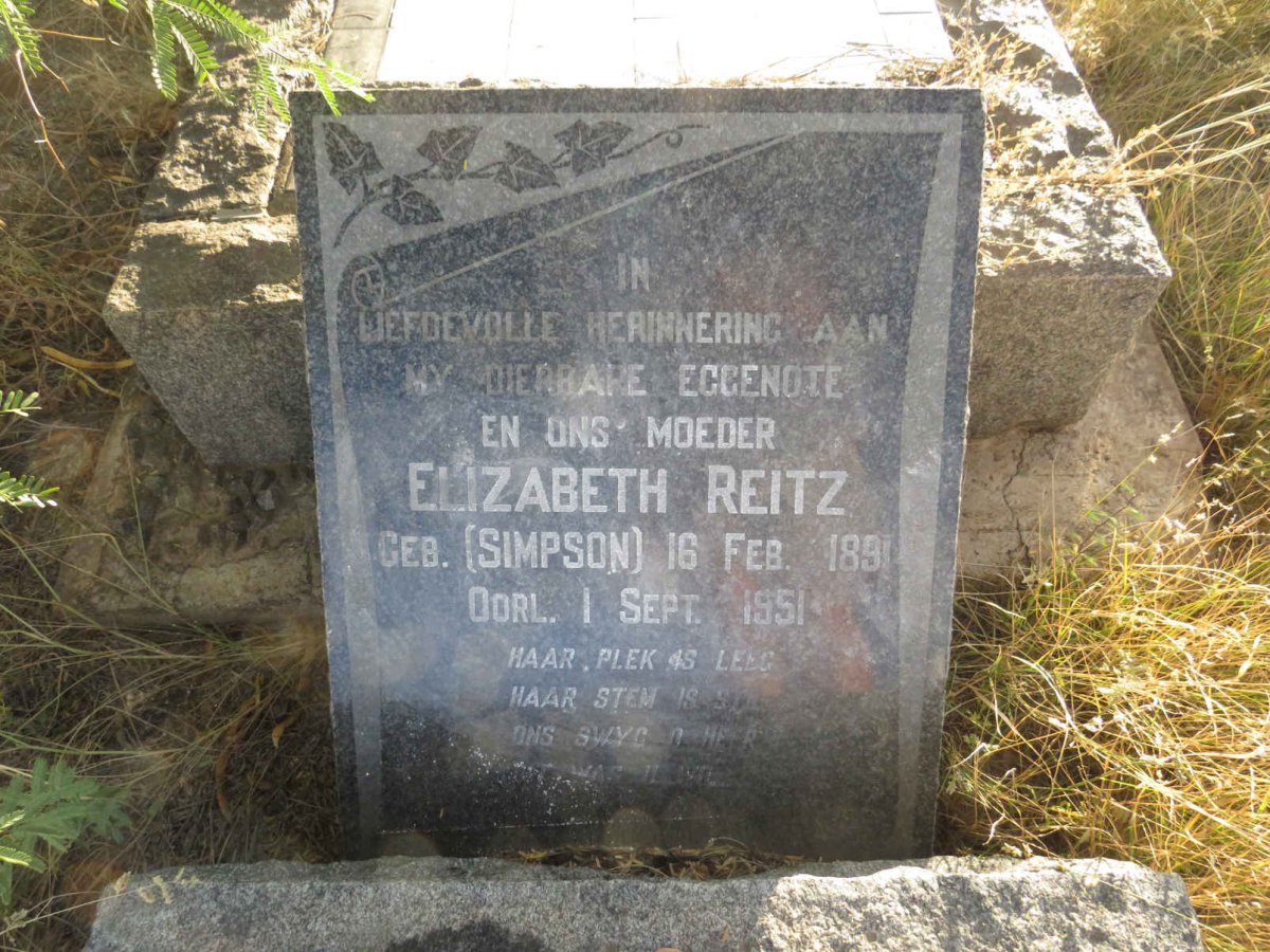 REITZ Elizabeth nee SIMPSON 1891-1951