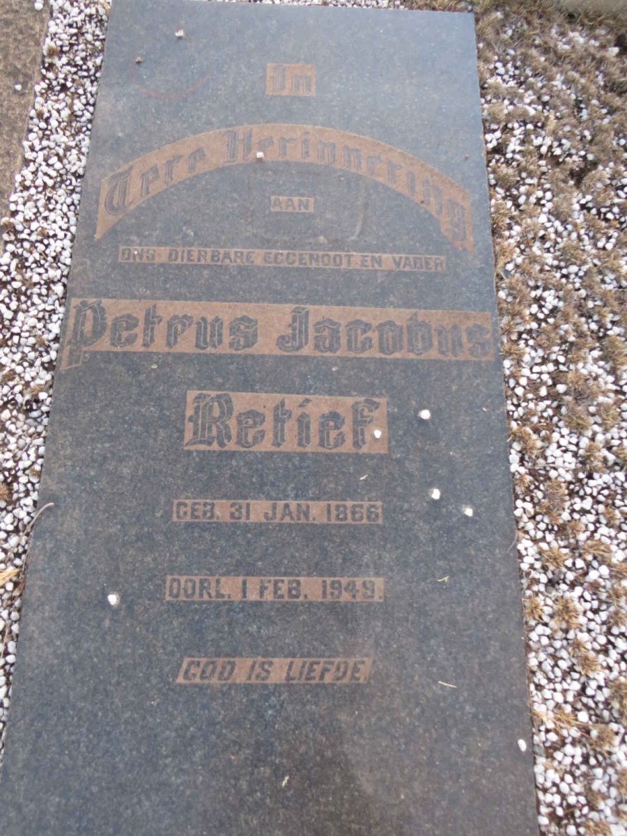 RETIEF Petrus Jacobus 1866-1949
