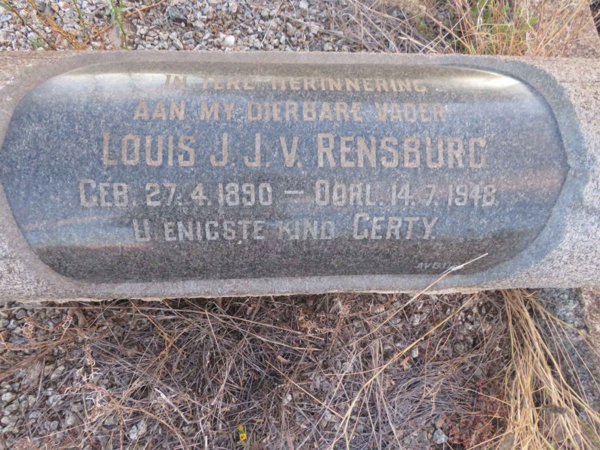 RENSBURG Louis J., Janse van 1890-1948