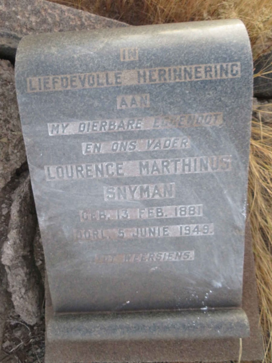 SNYMAN Lourence Marthinus 1881-1949