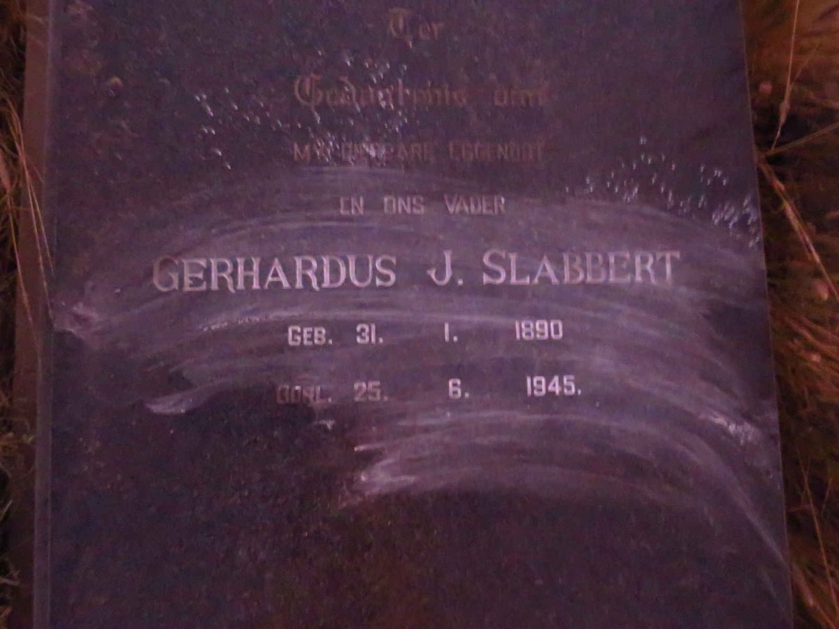 SLABBERT Gerhardus J. 1890-1945